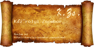 Károlyi Zsombor névjegykártya