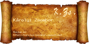Károlyi Zsombor névjegykártya